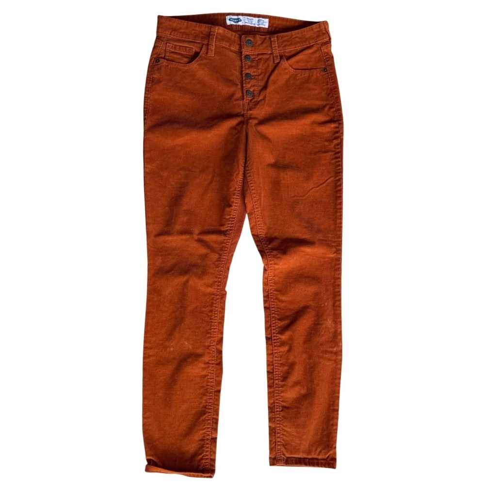 Old Navy Rockstar Super Skinny High Rise Button Fly Corduroy Spice Orange Sz 4